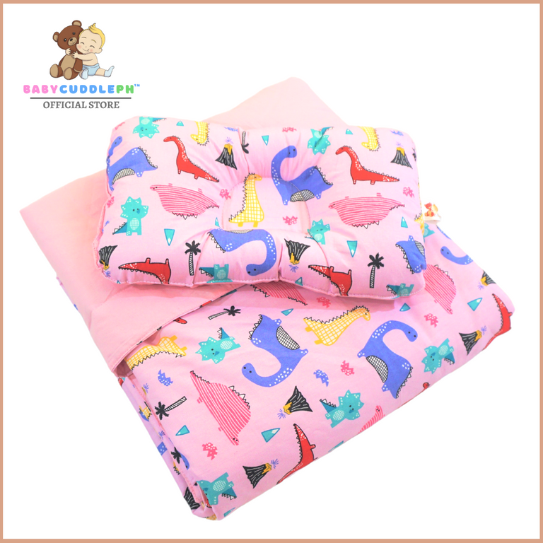 3 in 1 Babycuddle Bed Set - Dino in Pink