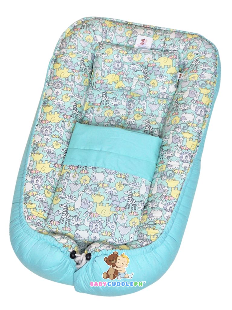3 in 1 Babycuddle Bed Set - Animal Kingdom Pastel Green