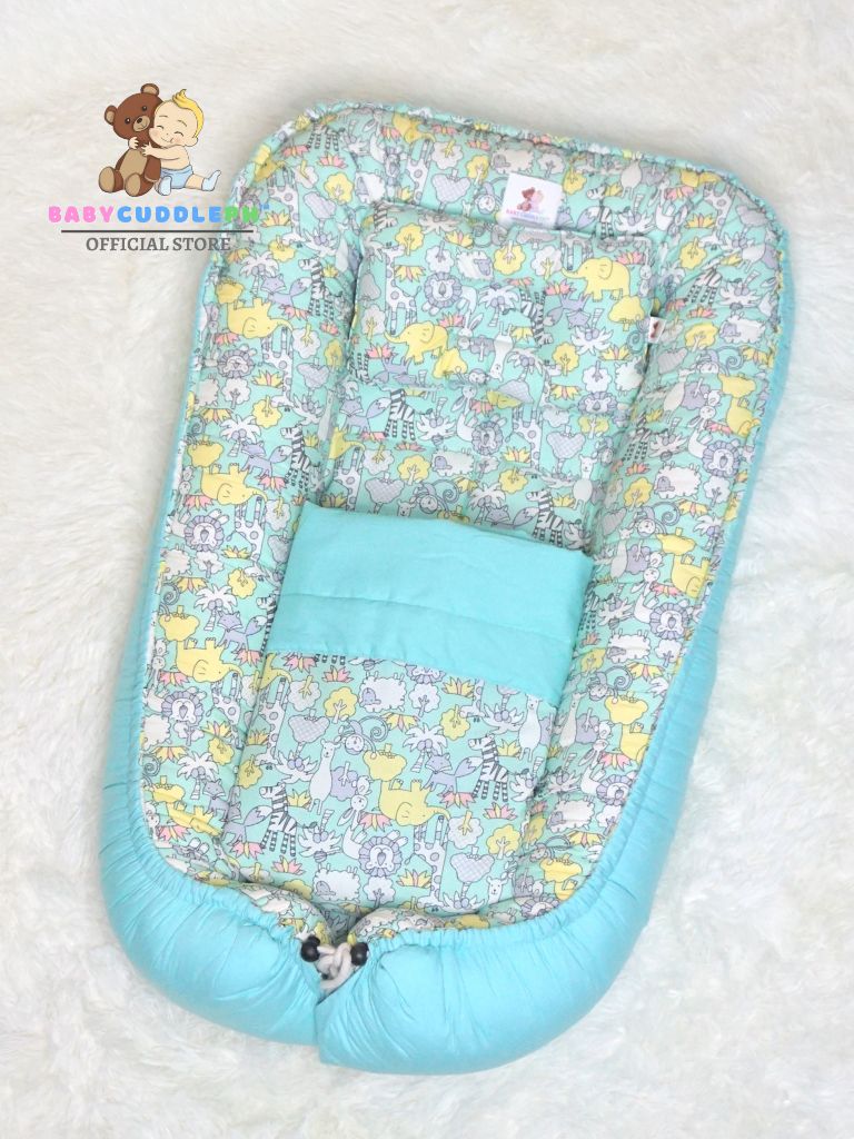 3 in 1 Babycuddle Bed Set - Animal Kingdom Pastel Green