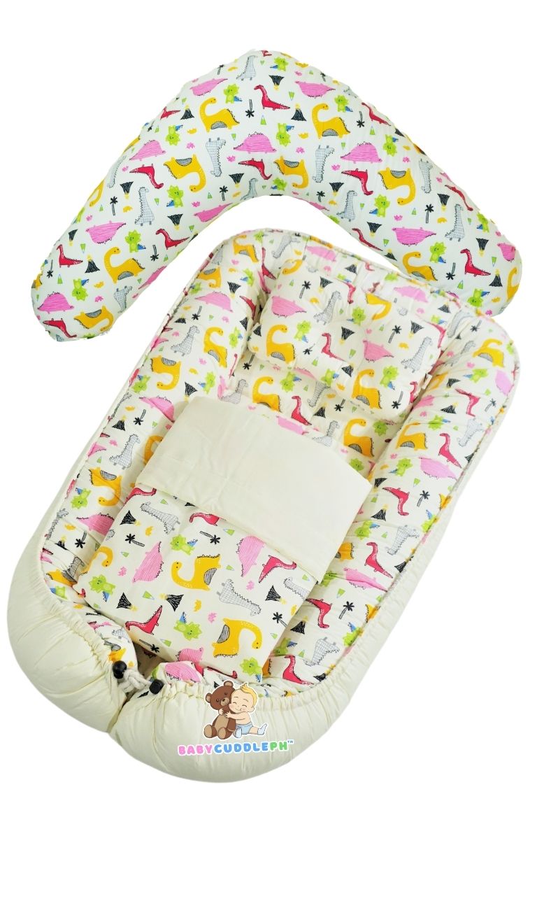 New Babycuddleph Mom and Baby Set - Dino in Cream