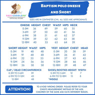 Six (6) Pieces Baptismal Polo Onesie and Short (All Cream)