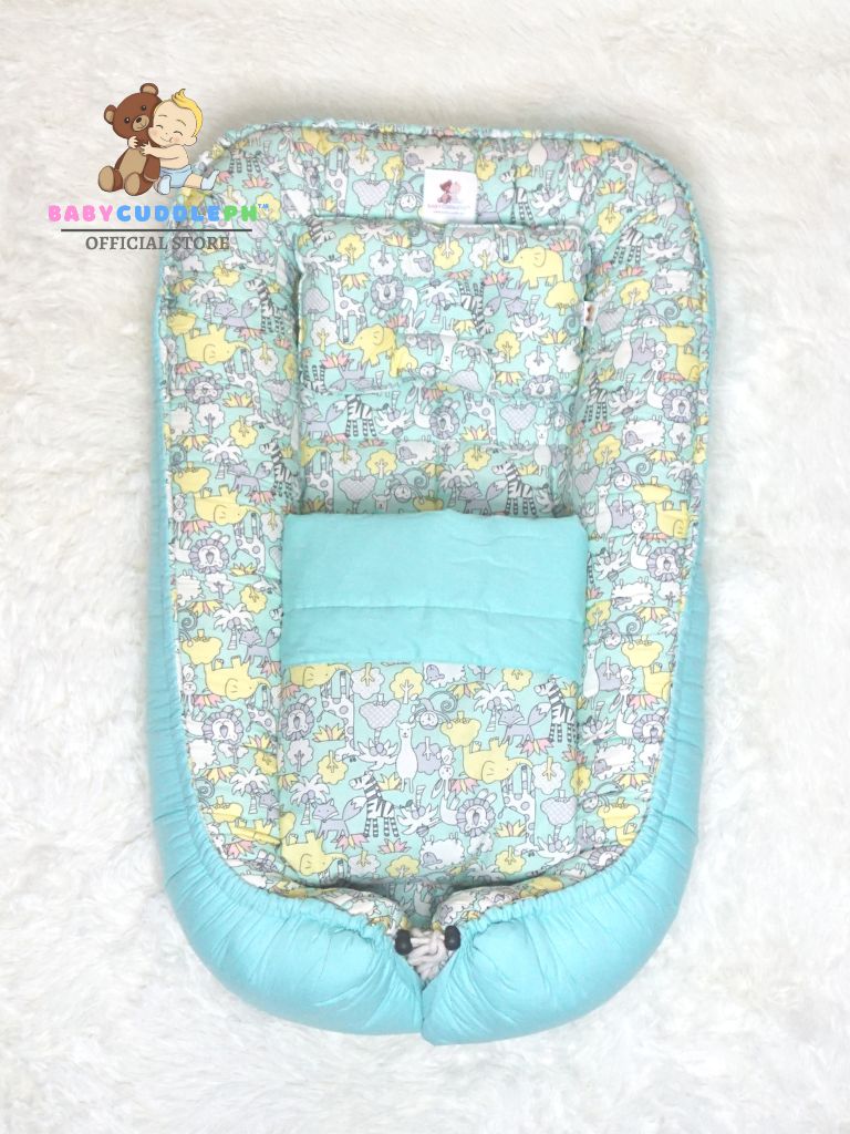 3 in 1 Babycuddle Bed Set - Animal Kingdom Pastel Green