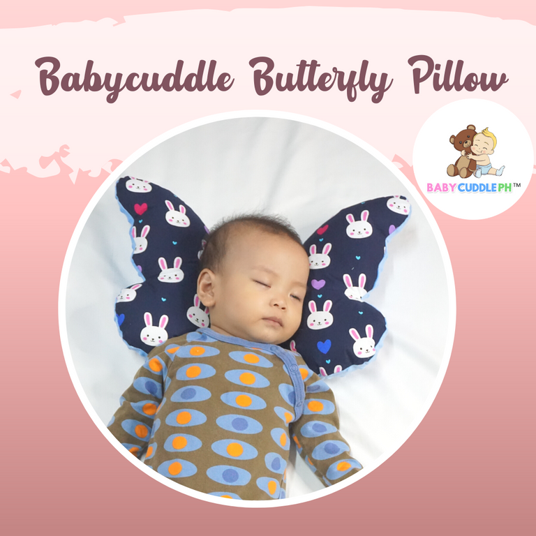Babycuddle Butterfly Pillow - Bunny in Navy Blue
