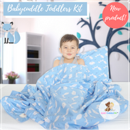 Little Fox in White Teal -  Babycuddleph Toddlers kit (Pillow & Blanket)