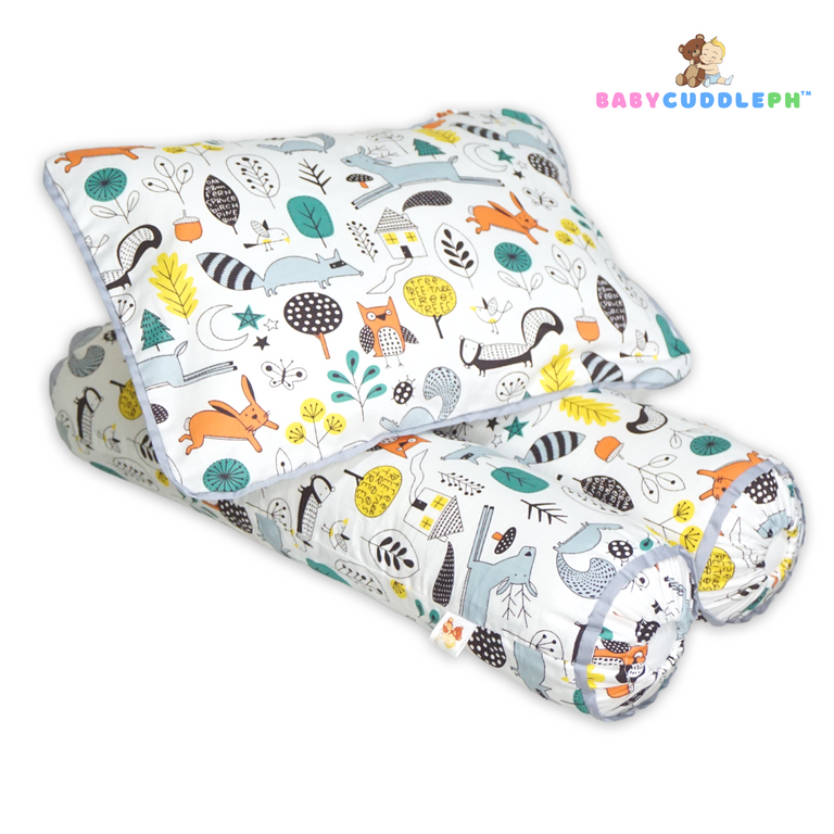 Babycuddleph Bolster Pillow Set Happy Woodlands