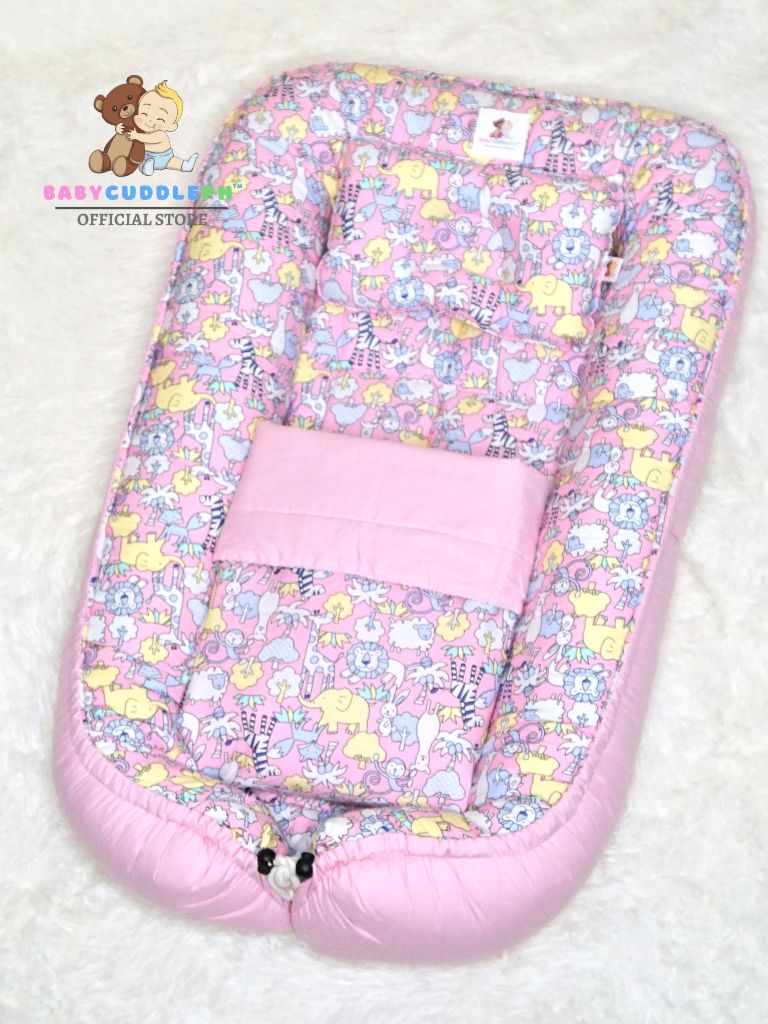 Animal Kingdom Pastel Pink - Bed and Head Pillow