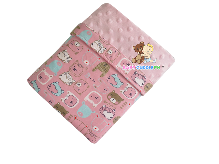 Little Bears in Pink - Babycuddle Minky Blanket