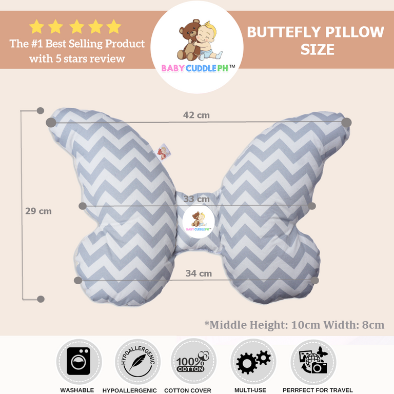Babycuddle Butterfly Pillow - Bunny in Navy Blue