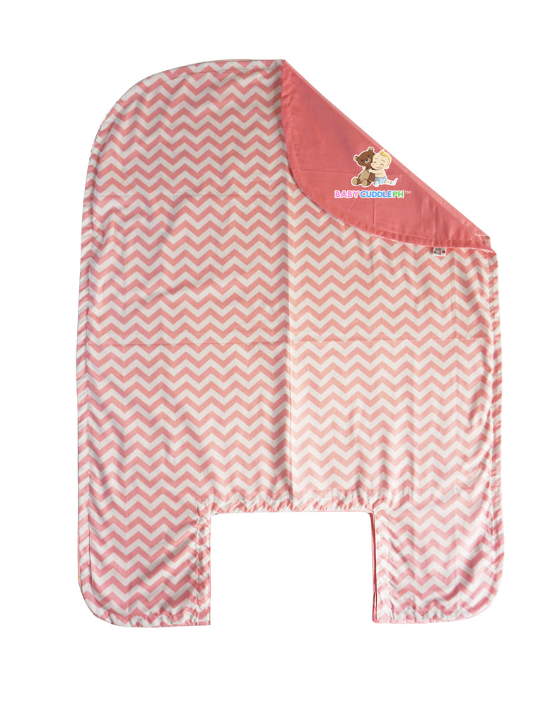 Bed Cover - Chevron Coral Pink