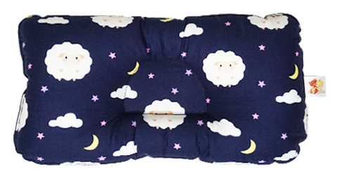 Babycuddle Head Pillow - Baby Sheep in Navy Blue