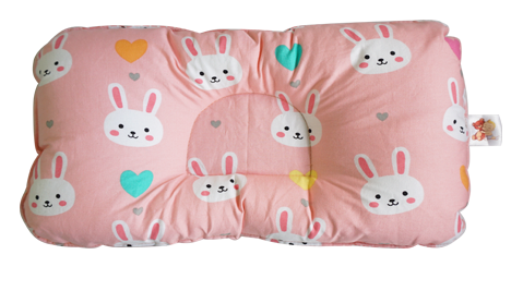 Bunny in Coral Pink - Babycuddle Head Pillow