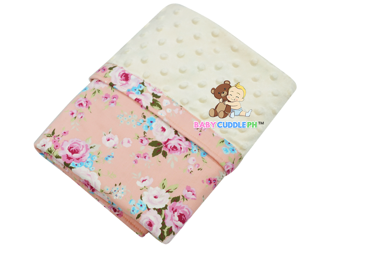 Peach Flora - Babycuddle Minky Blanket