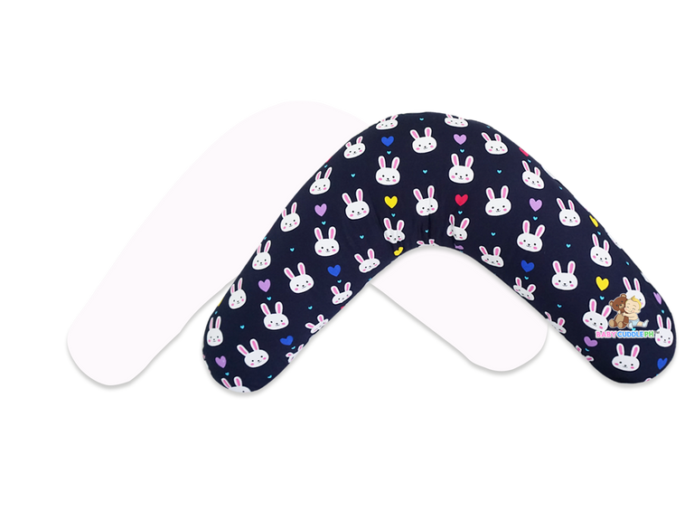 Babycuddle Nursing Pillow Cover - Bunny in Navy Blue