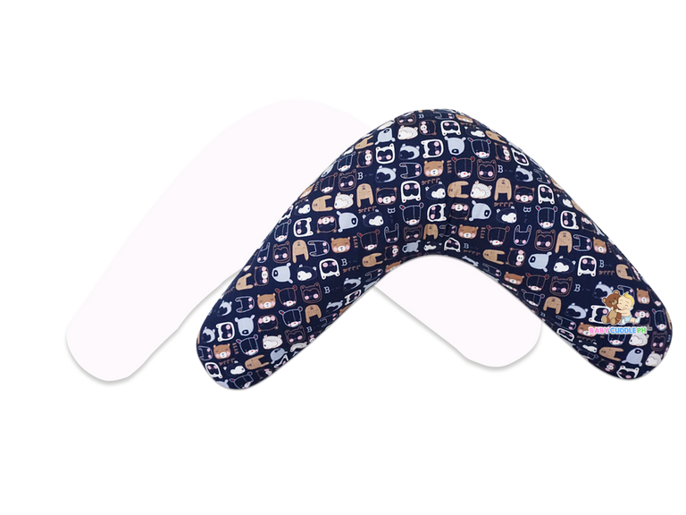 Babycuddle Nursing Pillow Cover - Little Bears in Navy Blue