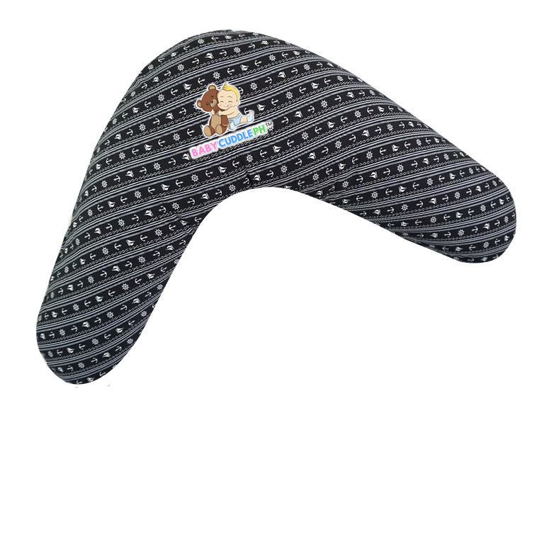 Babycuddle Nursing Pillow (Multi-use) - Anchor Stripes in Black