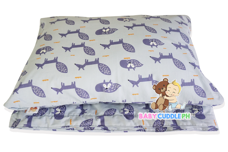 Little Fox in Gray - Babycuddleph Toddlers kit (Pillow & Blanket)