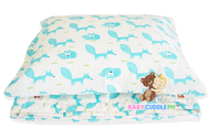 Little Fox in White Teal -  Babycuddleph Toddlers kit (Pillow & Blanket)