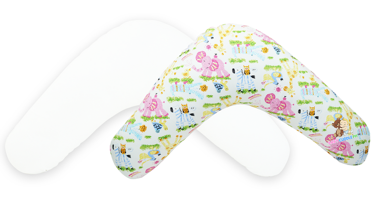 Babycuddle Nursing Pillow Cover - Zoofari in Pink