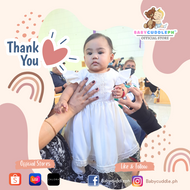 Five(5) Pieces Baptismal Puff Shoulder Dress