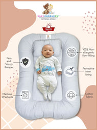 Baby Nest Shaia Light Gray - Bed and Head Pillow