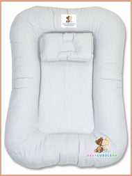 Baby Nest Shaia Light Gray - Bed and Head Pillow