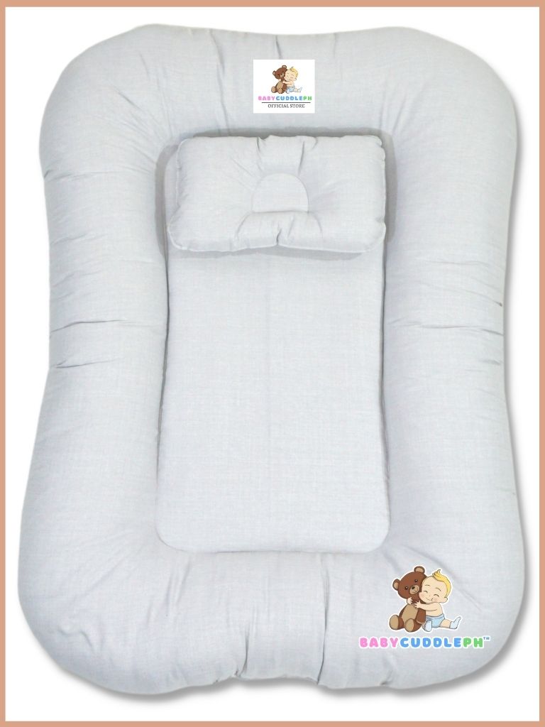 Baby Nest Shaia Light Gray - Bed and Head Pillow