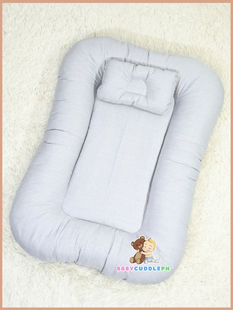 Baby Nest Shaia Light Gray - Bed and Head Pillow