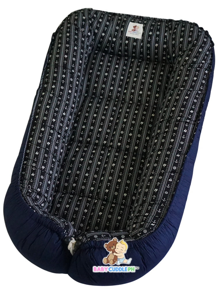 Anchor Stripes in Black (Limited Edition) - Babycuddle Bed