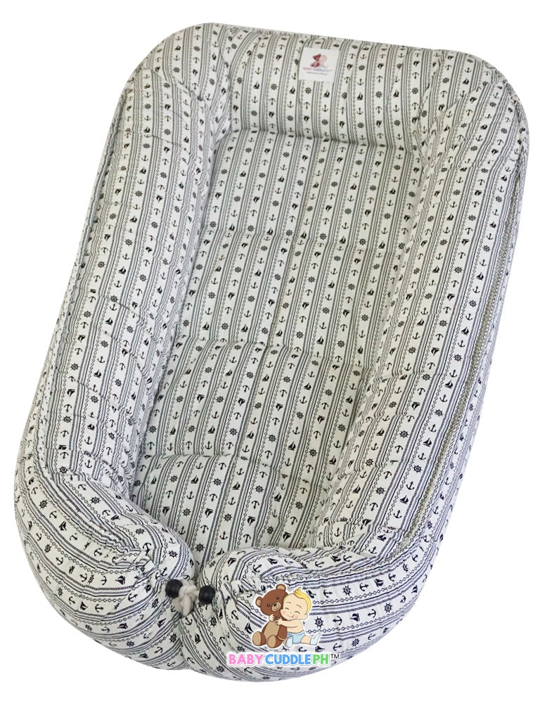 Anchor Stripes in White (Limited Edition) - Babycuddle Bed