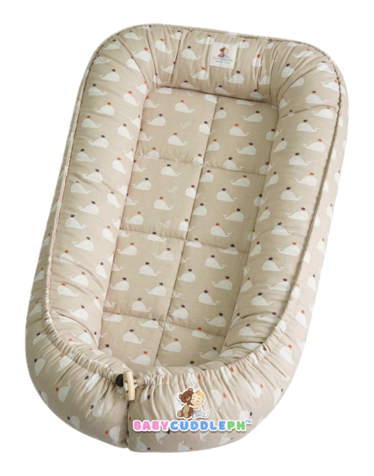BabyCuddle Bed and Head Pillow - Baby Whale Collection (Limited Stock)
