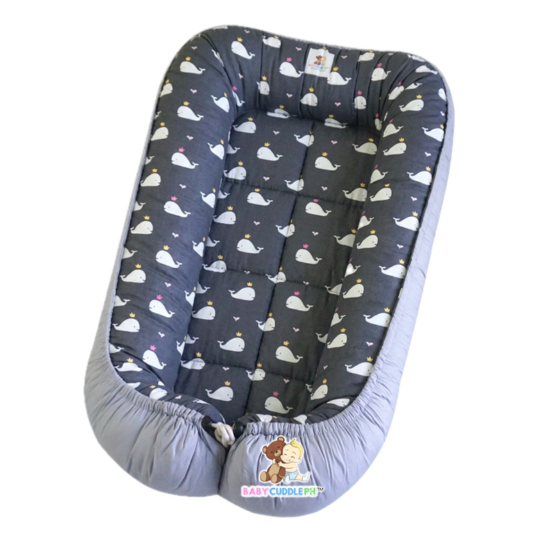 BabyCuddlePH™ Bed and Head Pillow - Baby Whale Collection (Limited Stock)