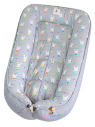BabyCuddlePH™ Bed and Head Pillow - Little Bunny in Pastel Gray (Limited Stock)