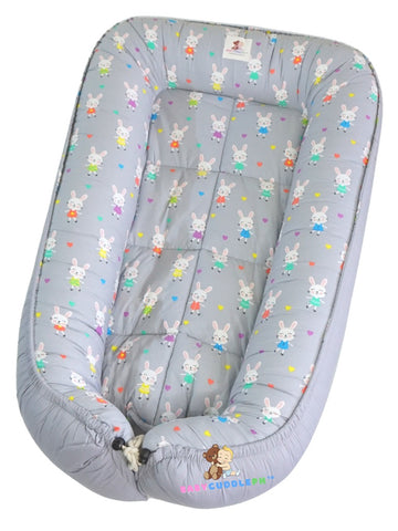 [PRE-ORDER] BabyCuddle Bed - Little Bunny in Pastel Gray (Limited Stock)