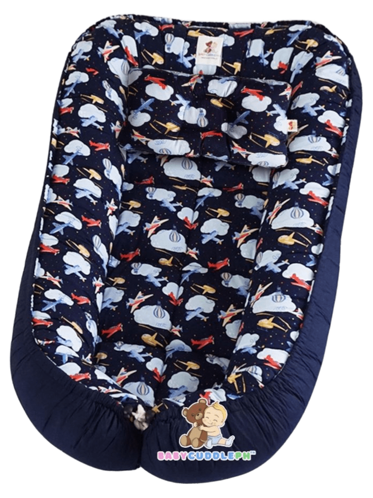 BabyCuddle Bed and Head Pillow - Airplanes Collection (Limited Edition)