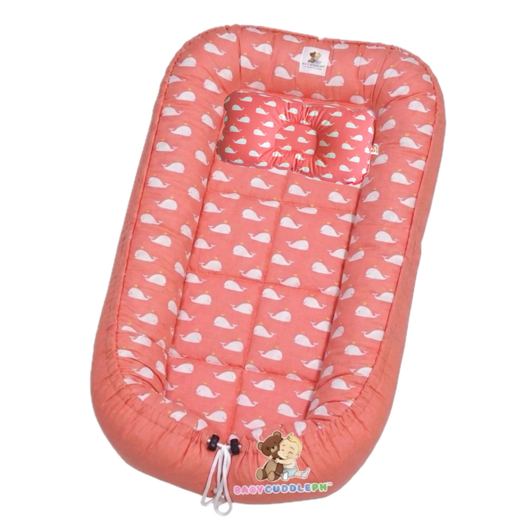 BabyCuddlePH™ Bed and Head Pillow - Baby Whale Collection (Limited Stock)