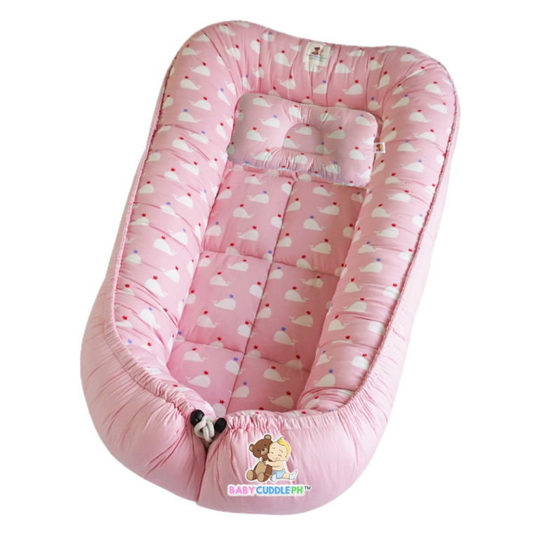 BabyCuddlePH™ Bed and Head Pillow - Baby Whale Collection (Limited Stock)