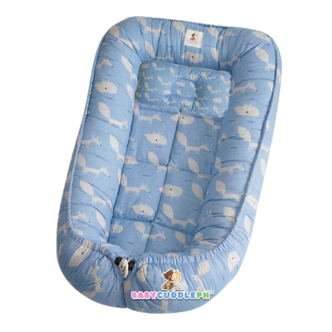BabyCuddle Bed and Head Pillow - Little Fox Collection (Limited Stock)