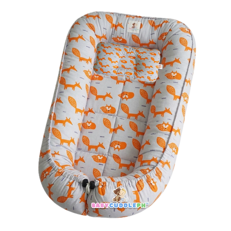 BabyCuddlePH™ Bed and Head Pillow - Little Fox Collection (Limited Stock)