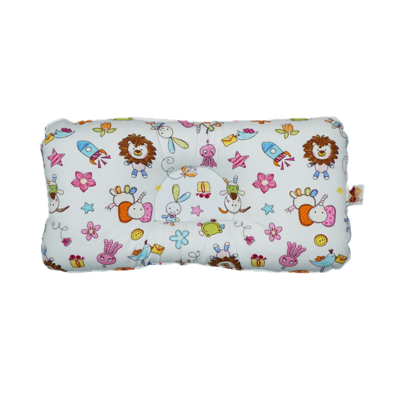BabyCuddlePH™ Bed and Head Pillow - Baby Animals in Cream (Limited Stock)