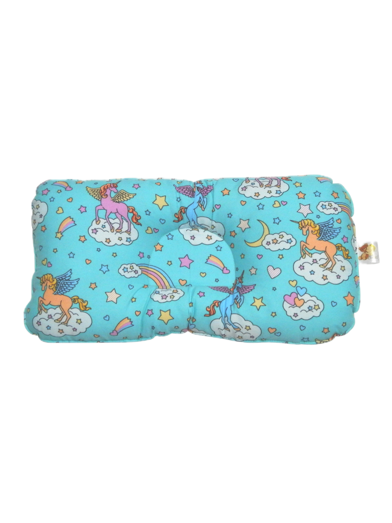 BabyCuddle Bed and Head Pillow - Unicorn in Teal (Best Seller)