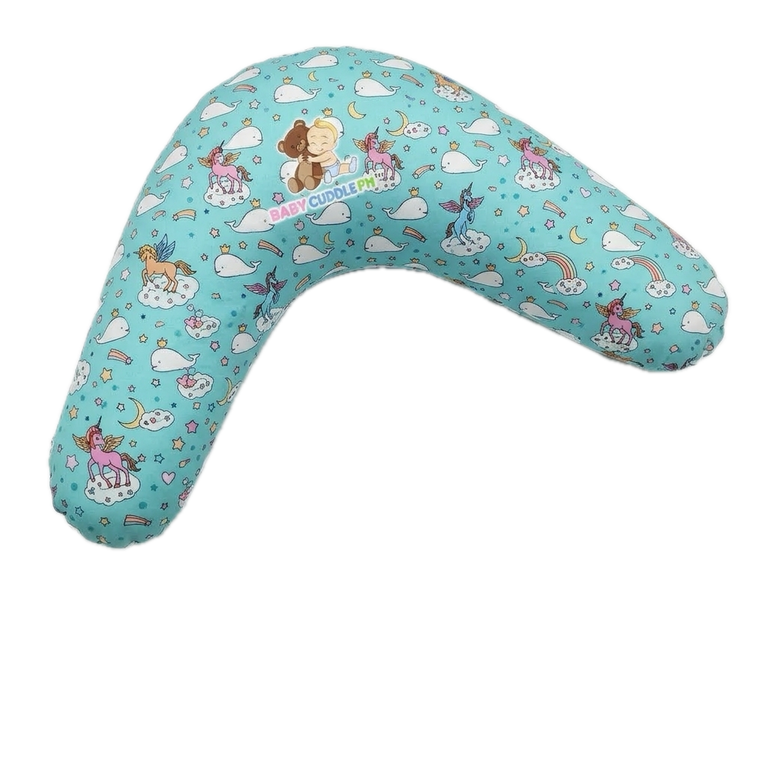 BabyCuddle Nursing Pillow (Multi-use) - Unicorn in Teal (Limited Stock)