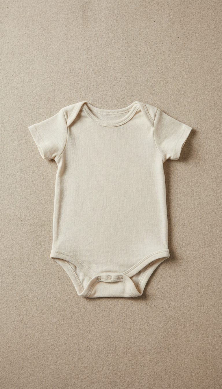 Ivory linen baby onesie