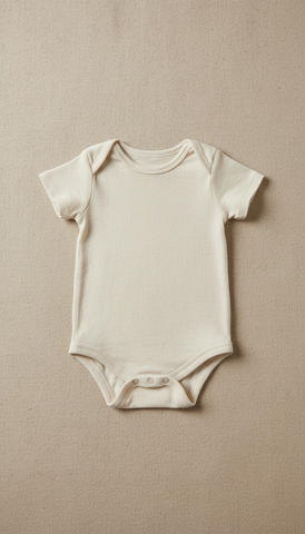 Ivory linen baby onesie