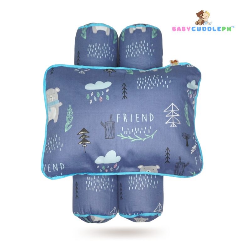 Babycuddleph Bolster Pillow Set Bear Friend