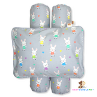 Babycuddleph Bolster Pillow Set Little Bunny in Pastel Gray