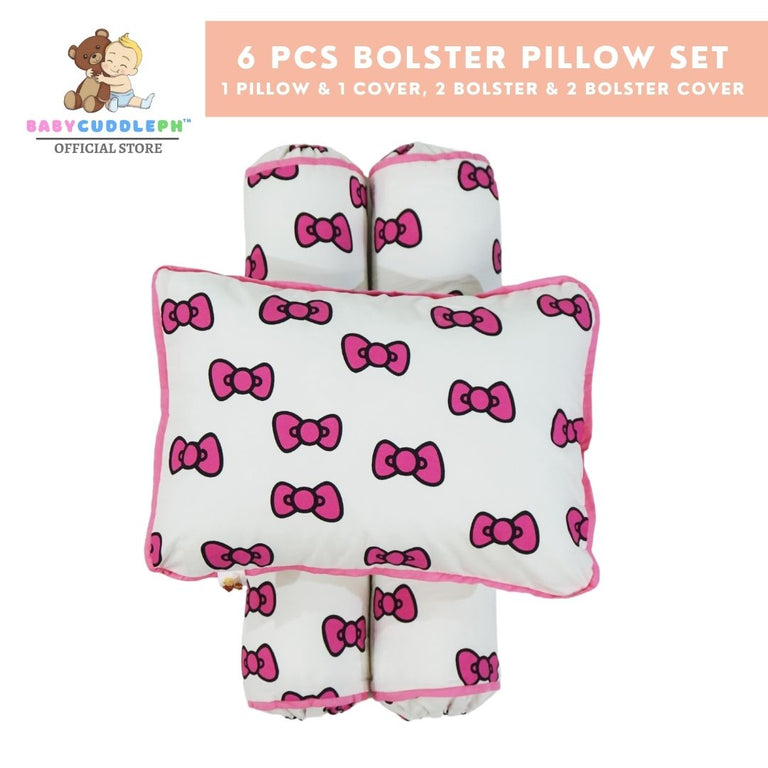 Big Pink Ribbons - Babycuddleph Bolster Pillow Set