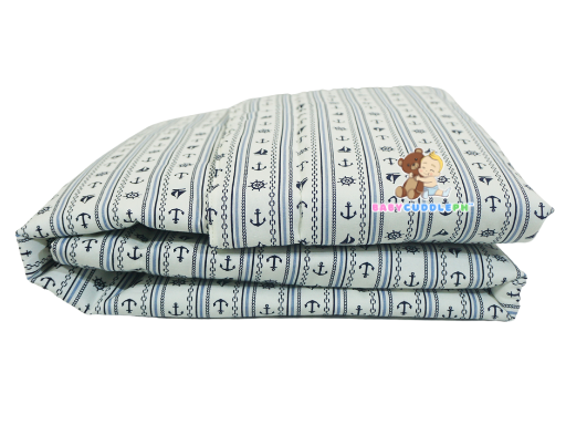 Anchor Stripes in White - Babycuddleph Blanket