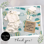 Six (6) Pieces Baptismal Polo Onesie and Short (All Cream)