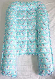 Little Unicorn in Blue (Limited Edition) - Bed and Head Pillow