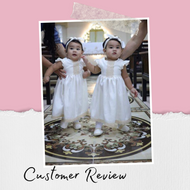 Five(5) Pieces Baptismal Puff Shoulder Dress